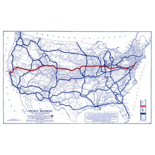 1924 Lincoln Highway Wall Map 1924 Lincoln Highway Wall Map