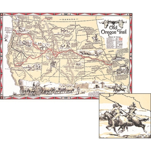 Old Oregon Trail Wall Map Old Oregon Trail Wall Map